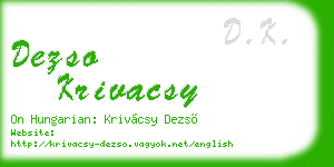 dezso krivacsy business card